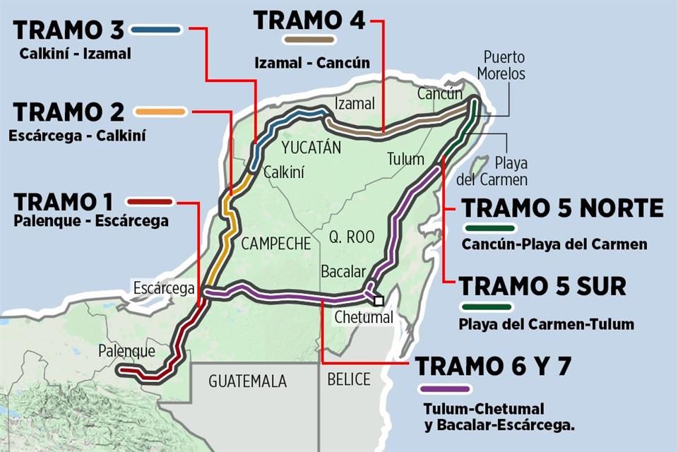 Mayan train map